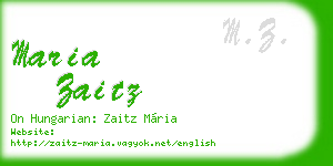 maria zaitz business card